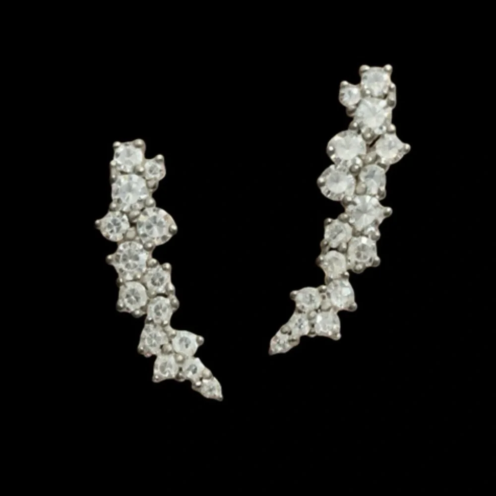 Elegant Silver Crystal Earrings 💎 - Picture 2 of 2